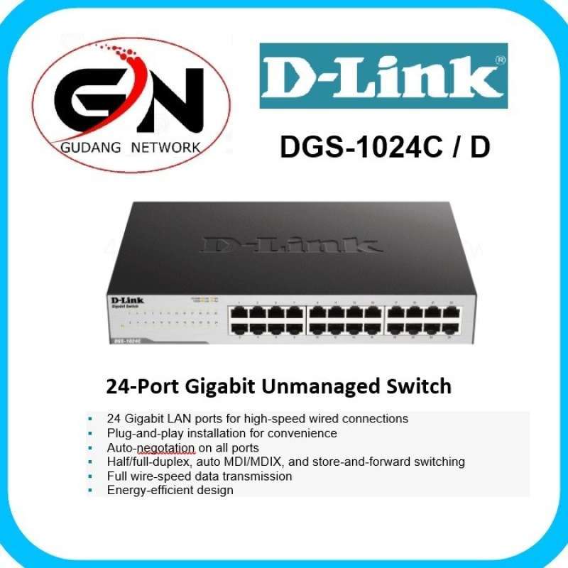 Jual D-LINK DGS-1024C / DGS-1024D 24-Port Gigabit Desktop Switch DLINK ...