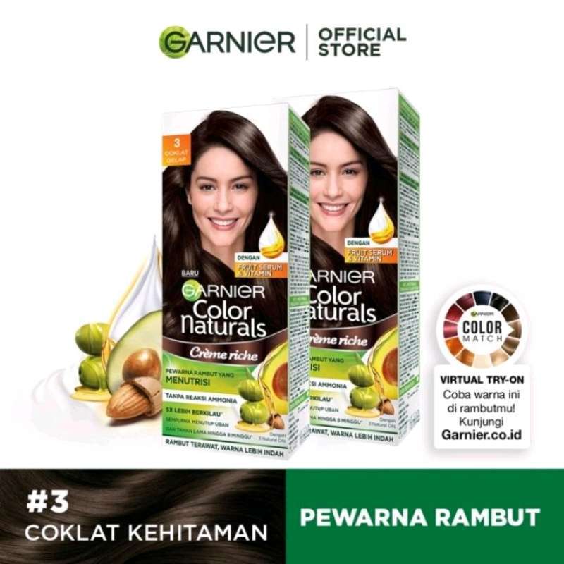 Jual Garnier Color Natural Hair Color Pewarna Rambut Coklat Kehitaman