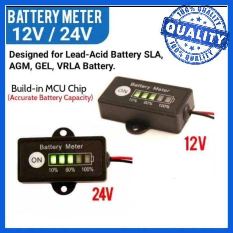 Jual BATTERY BATERAI BATRE AUTO CAR ACCU AKI METER DC 12V 24V LED