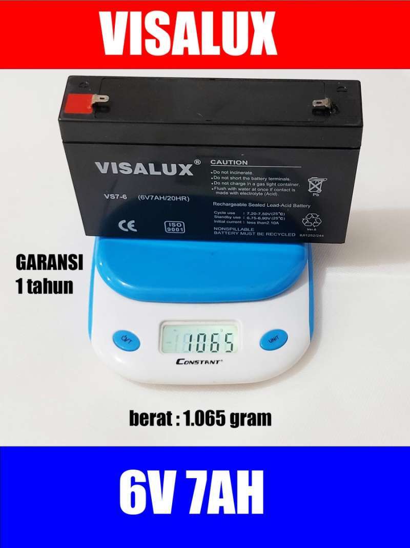 Jual BATTERY 6V 7AH MAINAN MOTOR MOBIL ANAK visalux BATERAI 7AH AKI