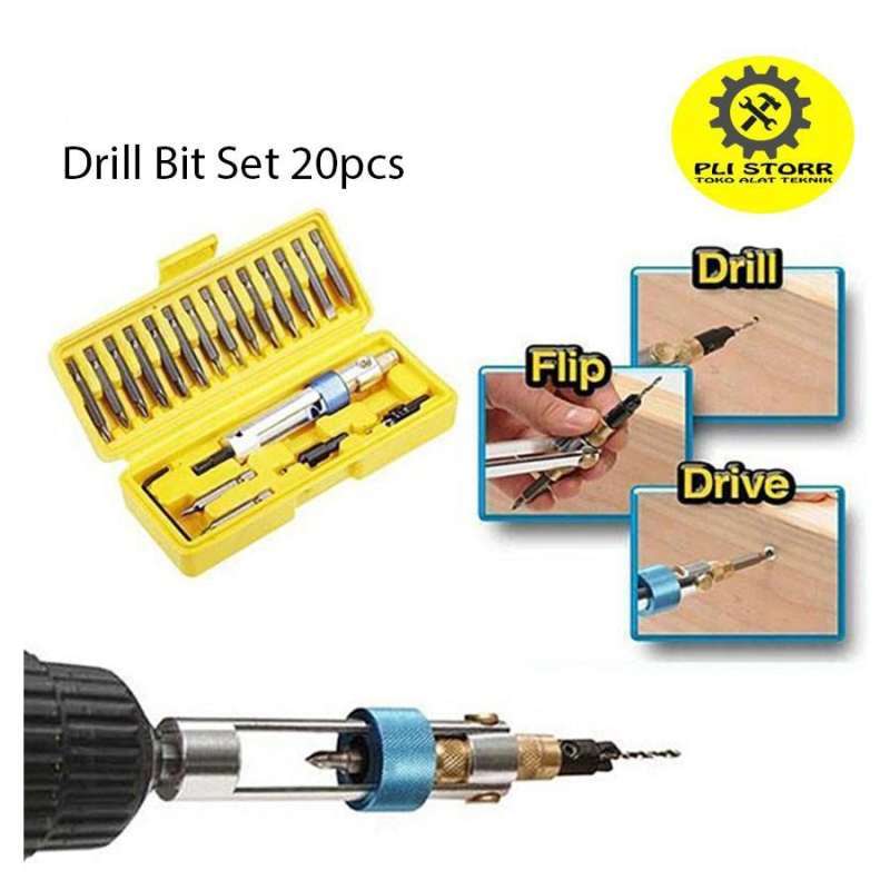 Jual Drill Bit Set 20 pcs HSS Screwdriver Bits Flip Drip p1 bor obeng
