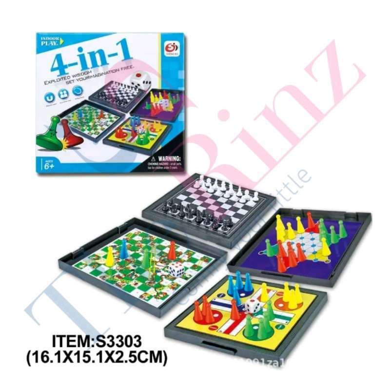 Jual Game 4in1 board game / Ludo / Ular Tangga
