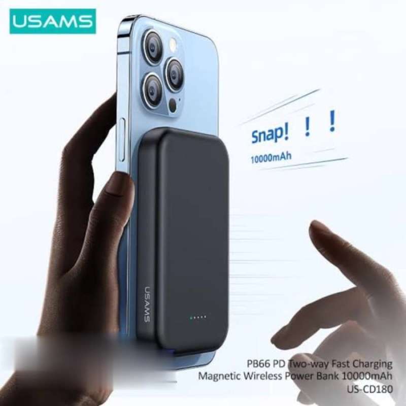 Promo usams powerbank magnetic wireless magsafe 10000 mah iphone 12 13