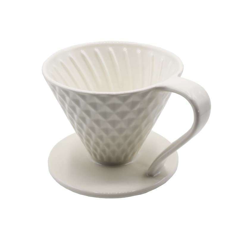 Jual Jen V60 Coffee Dripper Keramik V01/V02 Diamond Hitam/Putih/Transparent V01 Putih di