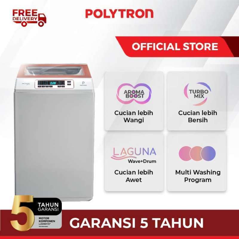 Jual Polytron Zeromatic Laguna Automatic Washing Machine 7kg Paw 7028 W ...
