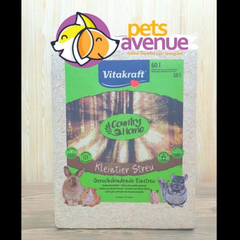 Promo serbuk kayu hamster vitakraft small animal litter 60 liter wood chip Diskon 23 di