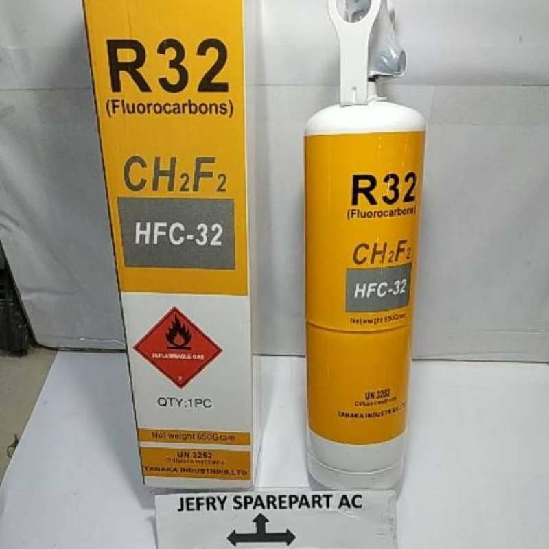 Jual Freon R32 refrigerant hfc 32 kaleng mini tabung kecil 650gram di