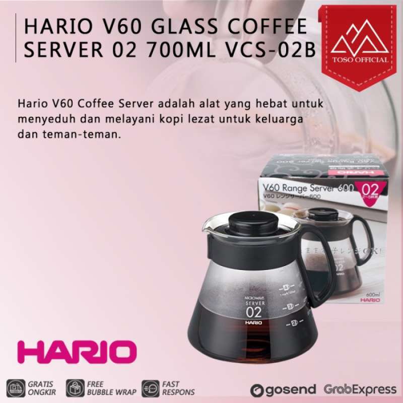 Jual Hario Coffee Server VCS02B 700ML Glass Kopi Server V60 di Seller