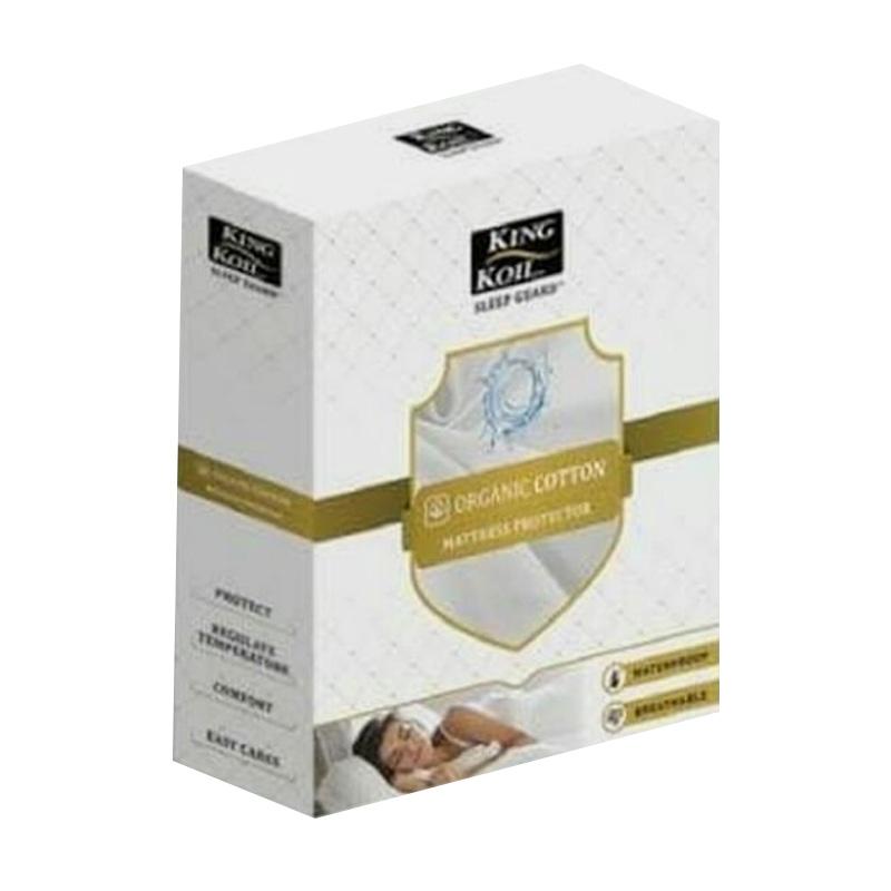 Promo King Koil Sleep Guard Mattress Protector Organic Cotton [packaging Lama] Putih 160 X 200