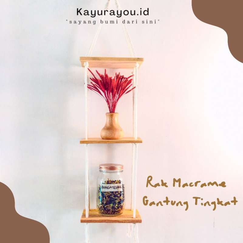 Jual RAK MACRAME / RAK DEKORASI / MACRAME / HOME DECOR AESTHETIC di