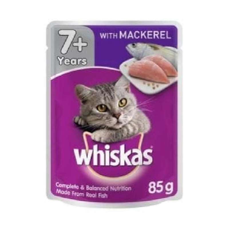 Jual Whiskas 7+ Pouch 85 Gram (mackarel) Makanan Basah Kucing Di