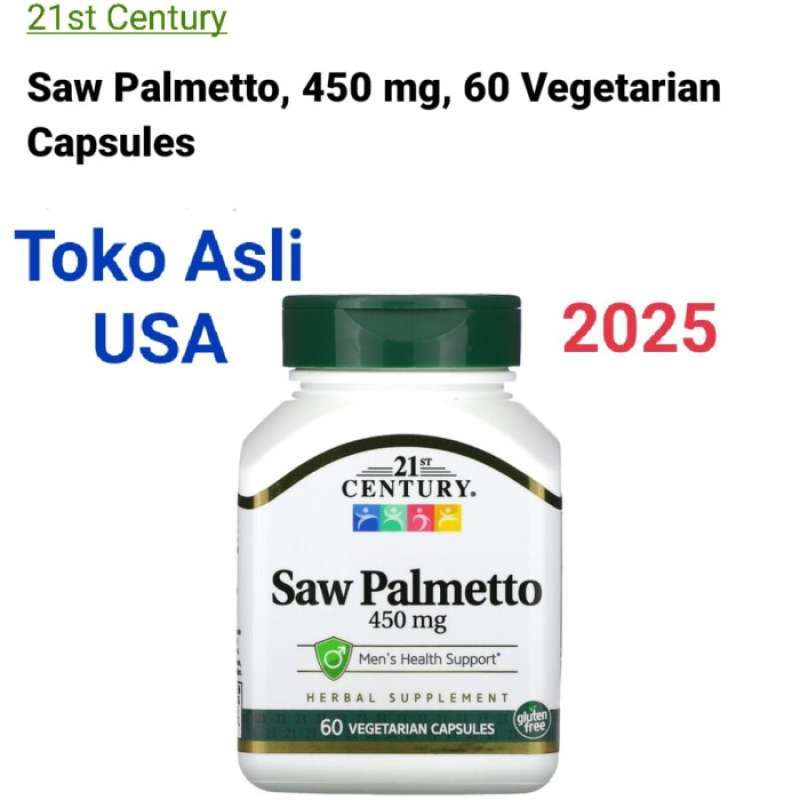 Jual Prostate Healt/Saw Palmetto 450 Mg,21St Century, 60 Kapsul, Asli