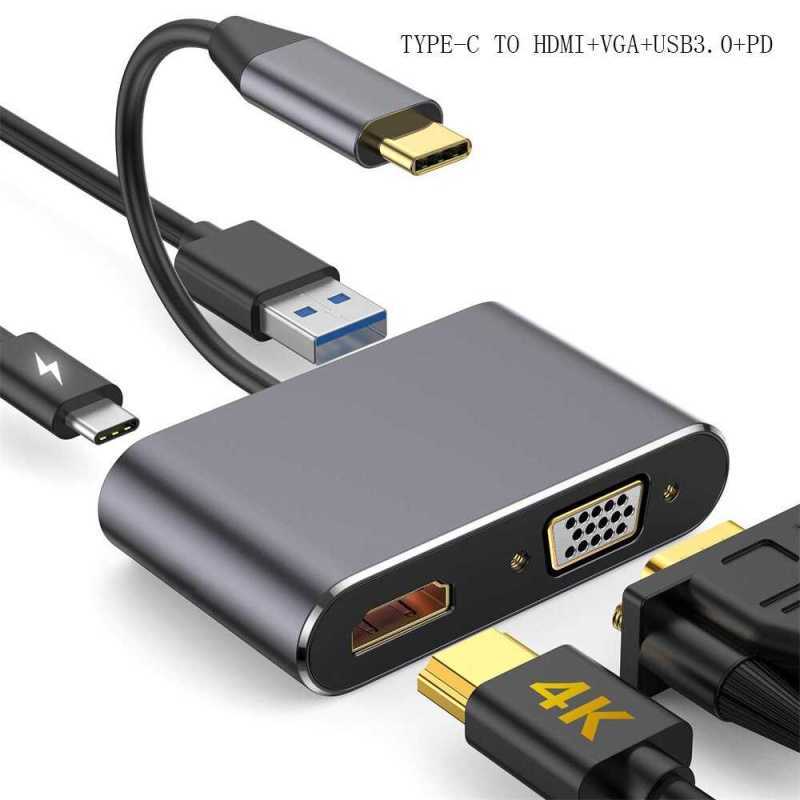 Linkey Kit Jual GLO - Linkey Adapter USB Type C to HDMI VGA PD Charging 4K 87W ...