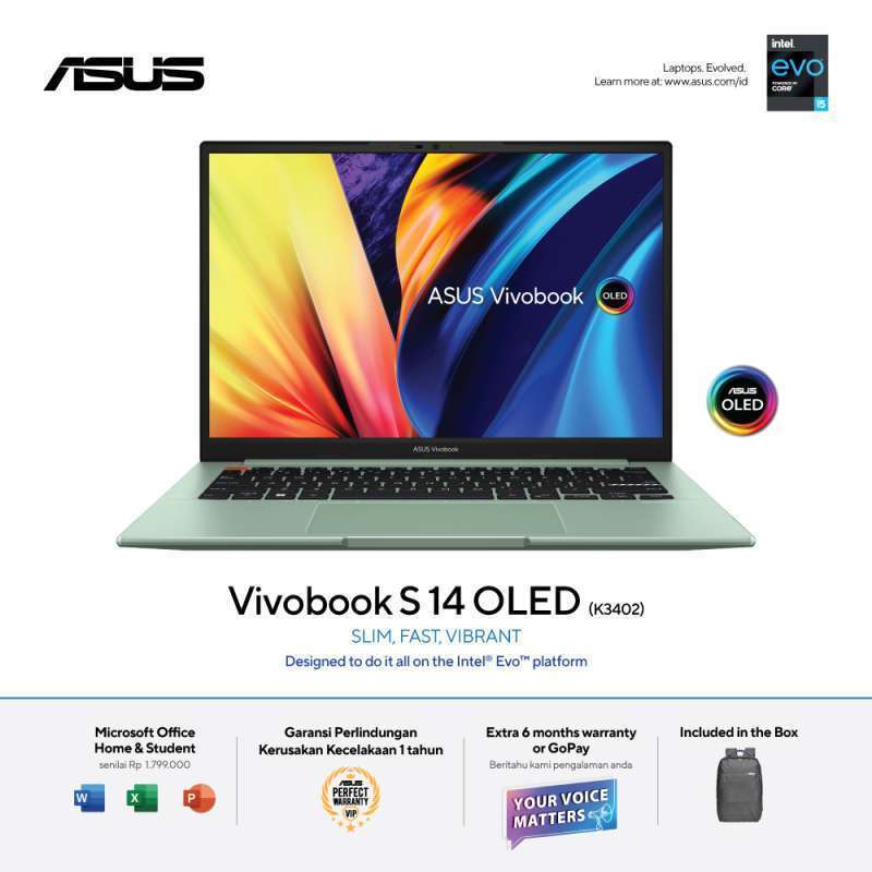 Promo ASUS Vivobook S 14 OLED K3402ZAOLEDS554 (Intel® Core™ i512500H/8GB/512GB SSD/Windows 11