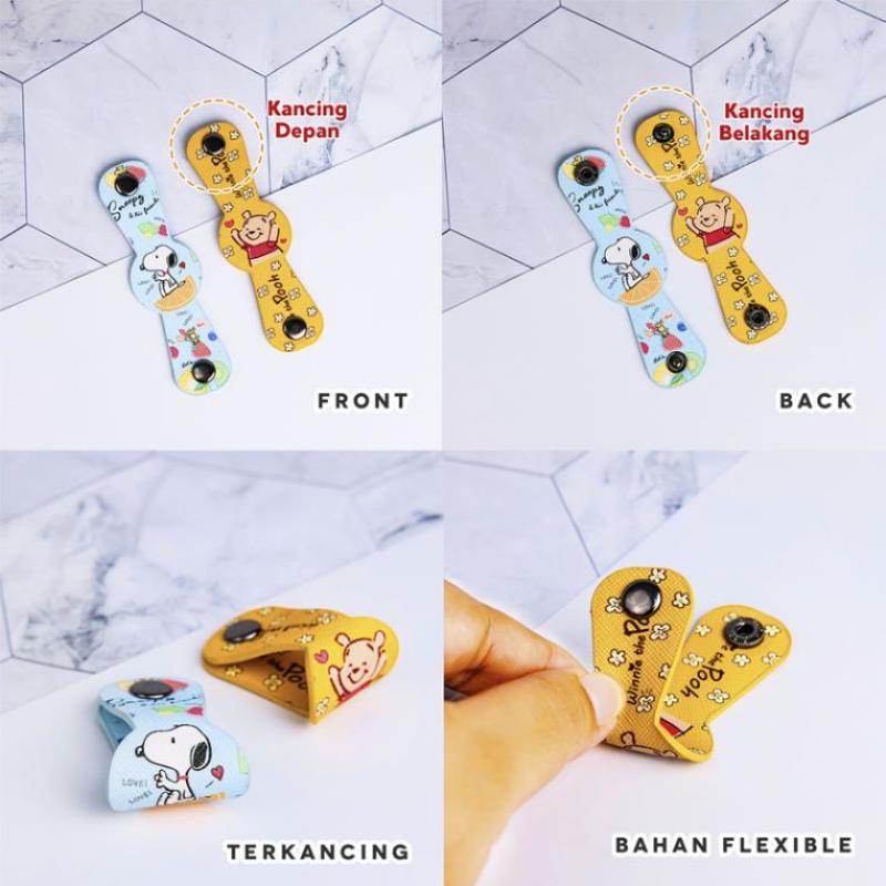 Jual KELONTONG UNIK - Cord Holder KULIT- Klip Kabel