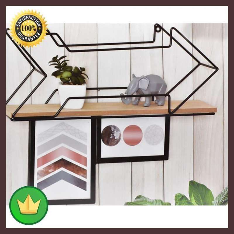 Jual Hiasan Dinding Bingkai Foto Dengan Rak Kayu - Hitam di Seller