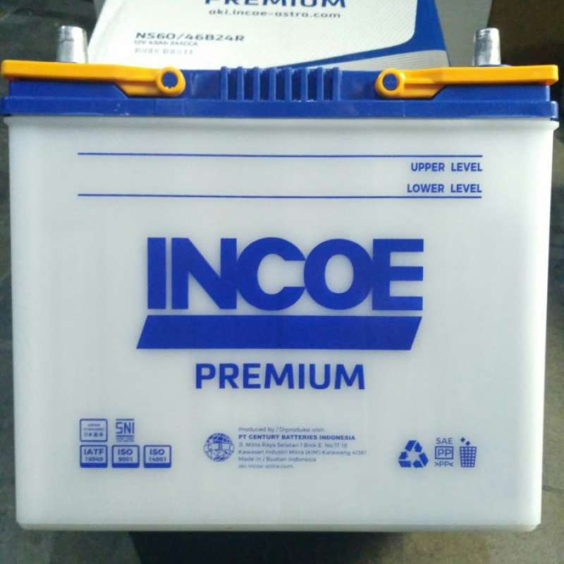 Promo aki incoe premium type NS60 12 volt -45 Amper Diskon 23% di