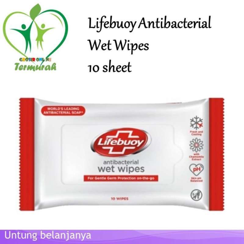 Jual Lifebuoy wipes 10s/ Tisu basah antibacterial/ Lifebuoy wet wipes