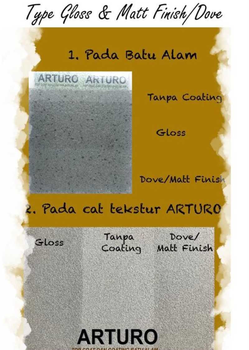 Promo Arturo Top Coat Matt Finish (dove) dan vernish batu alam ukuran 4