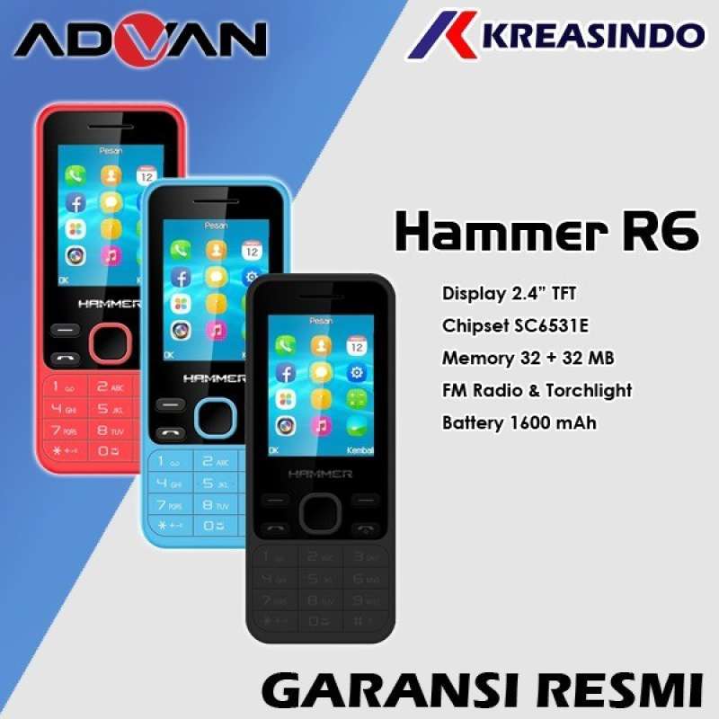 Jual ADVAN HAMMER R6 Feature Phone CandyBar HP Murah Garansi Resmi ...
