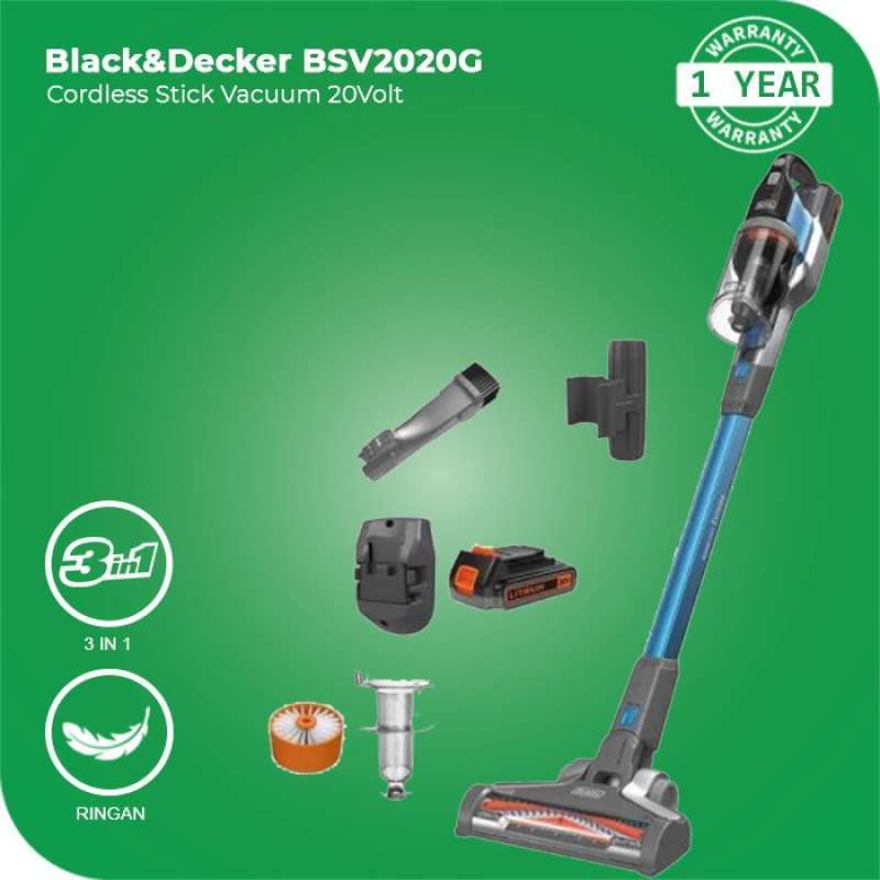 Promo Black & Decker Cordless Stick Vacuum Cleaner 3in1 20Volt BSV2020G