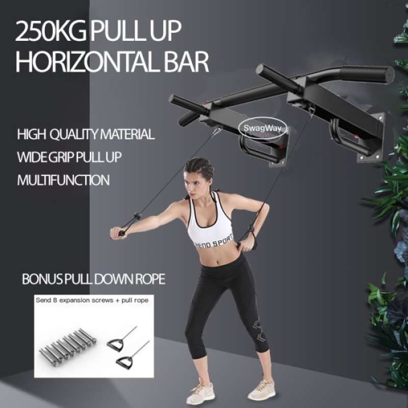 Jual Wall pull up PULLUP HORIZONTAL bar chin up tricep bicep 250kg ROPE