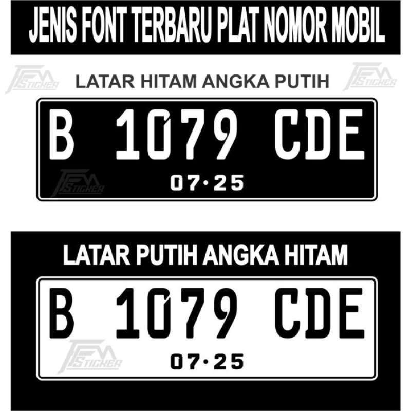 Jual Stiker Cutting Sticker Plat Nomor Nomer Mobil Font Huruf Angka ...