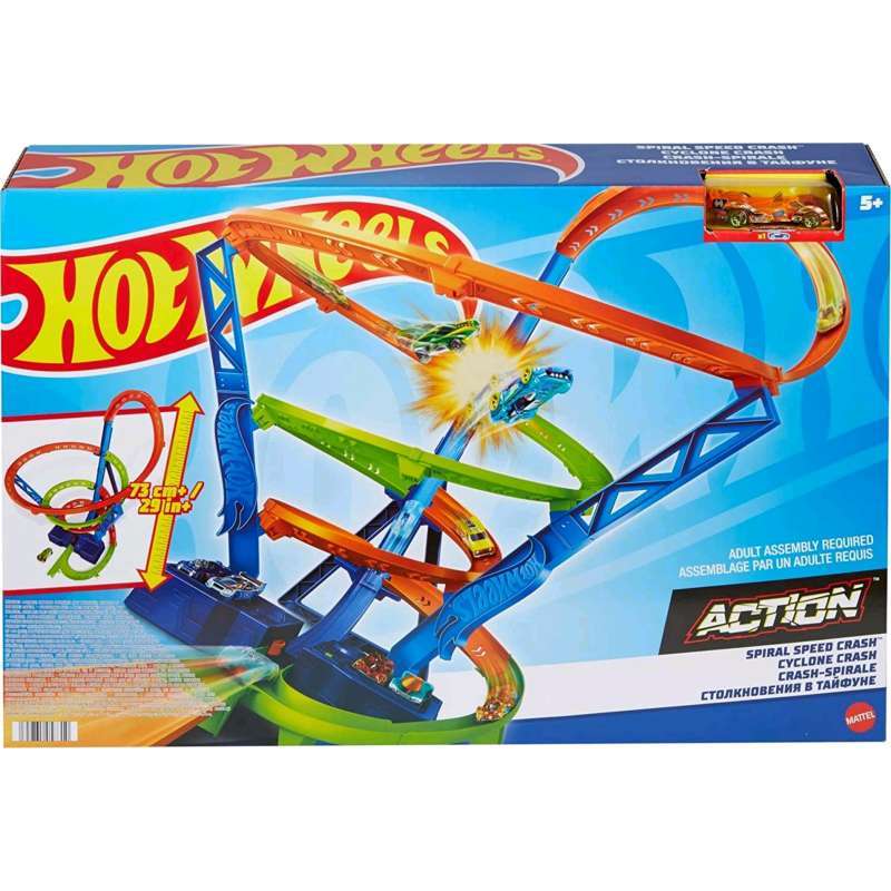 Jual Hot wheels track spiral speed crash playset sky crash tower original di Seller