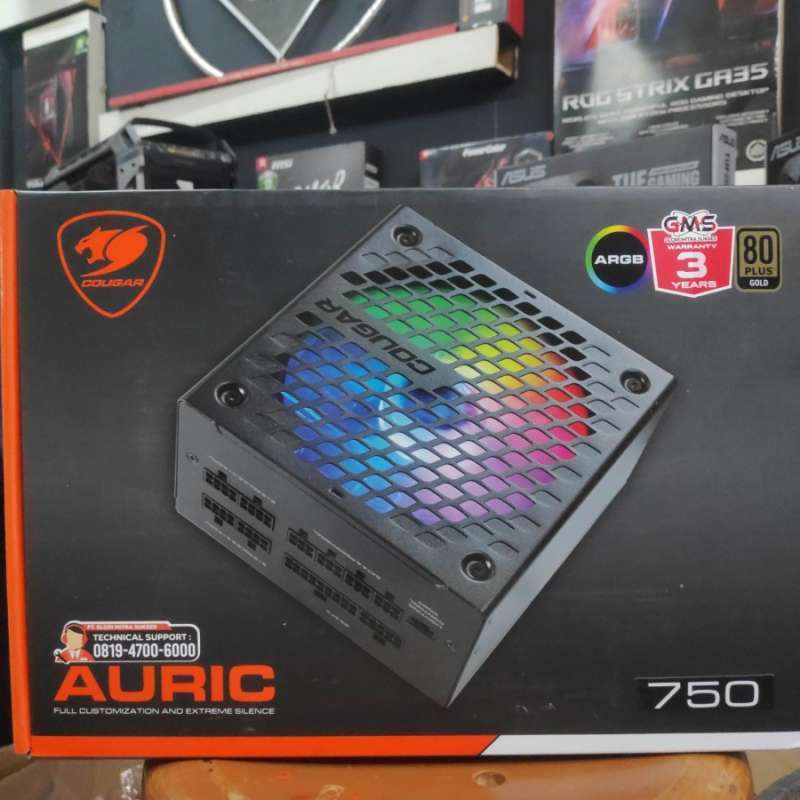 Jual Cougar Auric 750 Power Supply RGB 750watt Gaming 80+ Gold PSU Gold ...