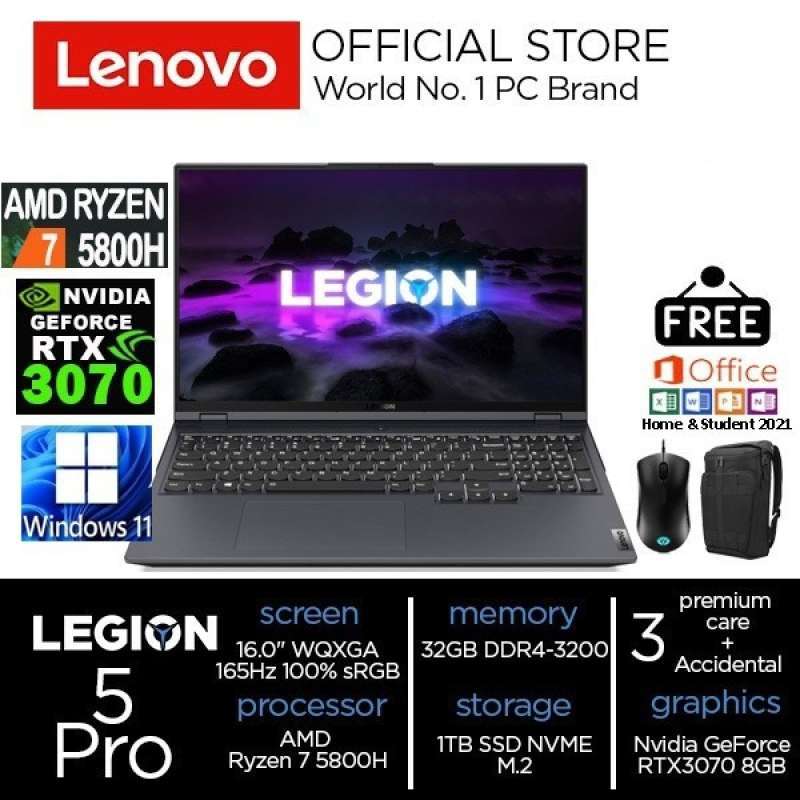 Jual LENOVO Legion 5 Pro Ryzen 7 5800H RTX3070 1TB SSD 32GB 16 WQXGA ...