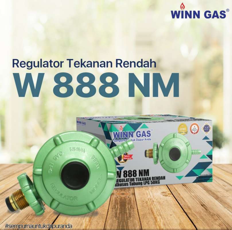 Jual Regulator Gas Tekanan Rendah LPG 50kg Winn Gas Type W888 Tersedia W888M / W888NM untuk
