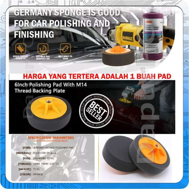 Promo Busa 6 Inch M14 Polishing Pad Car Foam Disk Waxing Sponge Diskon