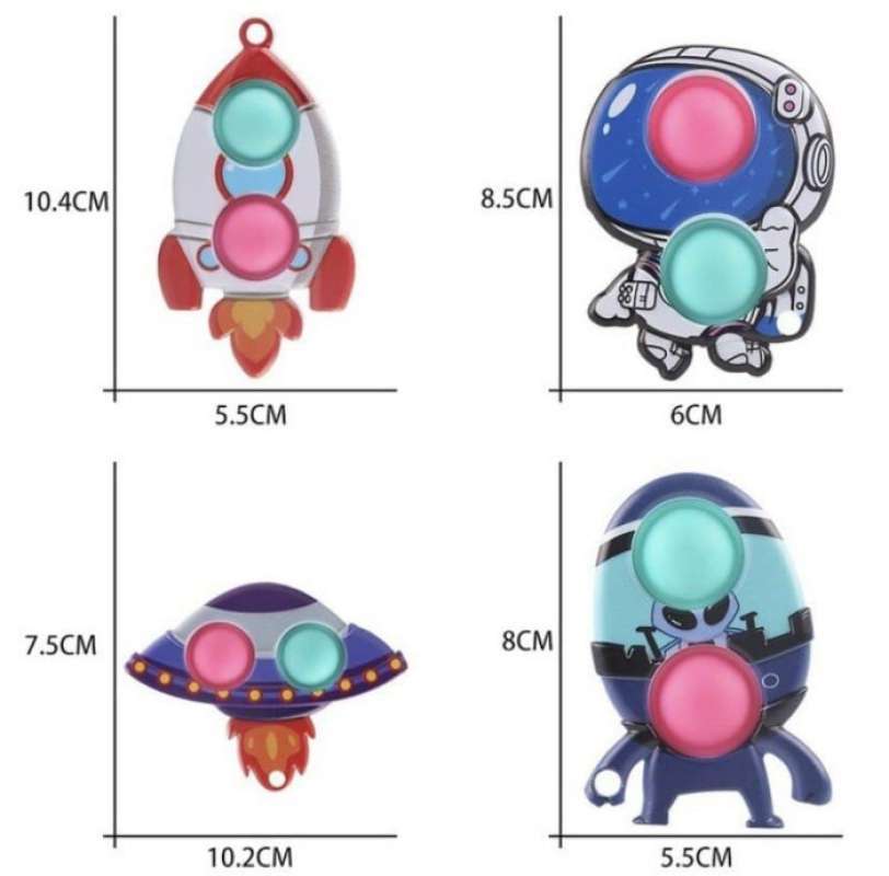 Promo Simple Dimple Space Nasa Astronaut Rocket Alien Ufo Fidget Toys ...