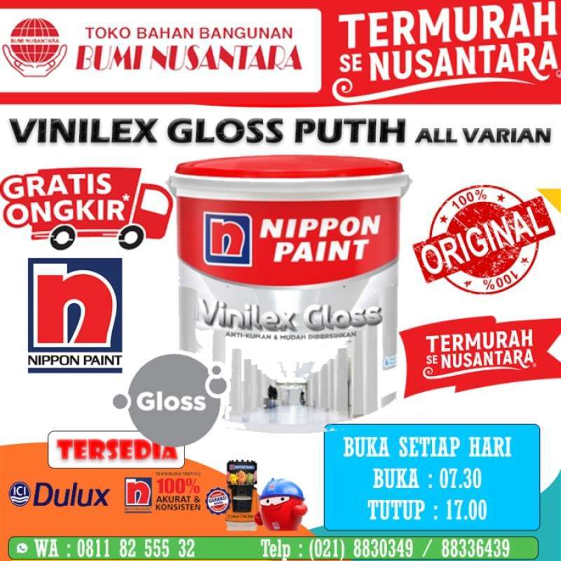 Jual VINILEX GLOSS PUTIH 2,5L CAT TEMBOK GLOSSY VINILEX VINILEX GLOSS ...