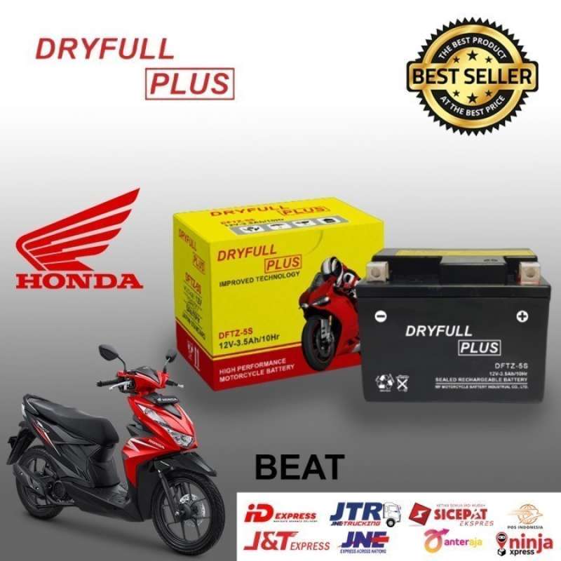 Jual Aki Motor Honda Beat AKI DRYFULL DFTZ5S ORIGINAL di Seller