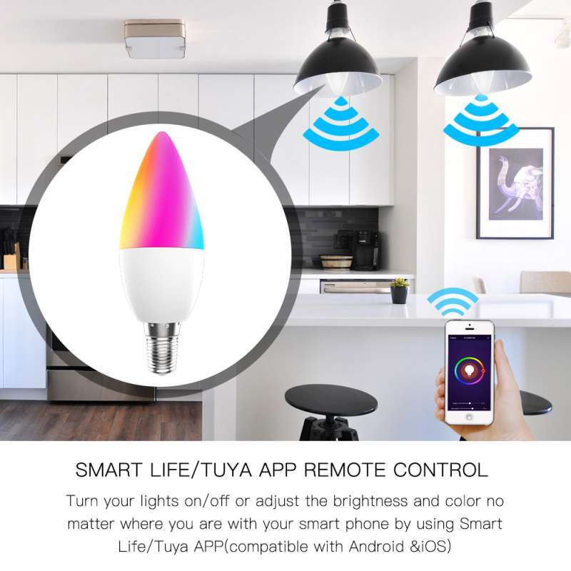 Jual Smart WiFi LED Bulb RGB 2700-6500K C W 4.5W Dimmable ...