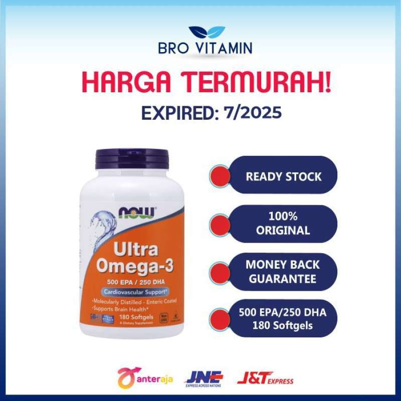 Jual Now Foods Ultra Omega-3 500 Epa / 250 Dha 180 Sgels | Minyak Ikan ...