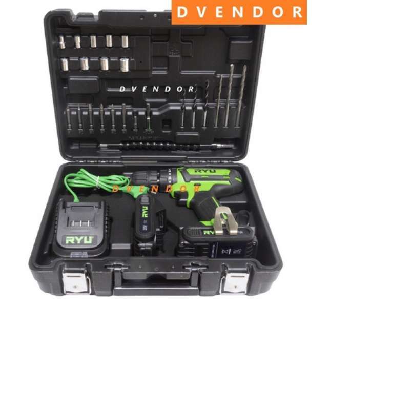 Jual Mesin Bor Besi Beton Kayu Baterai 20v Ryu Cordless Impact Drill ...