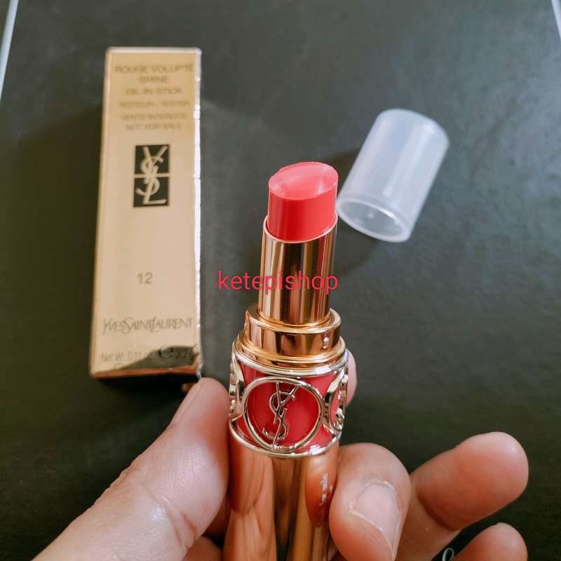 Jual YSL Rouge Volupte Shine Oil in Stick 12 Corail Dolman di Seller Kota Tangerang