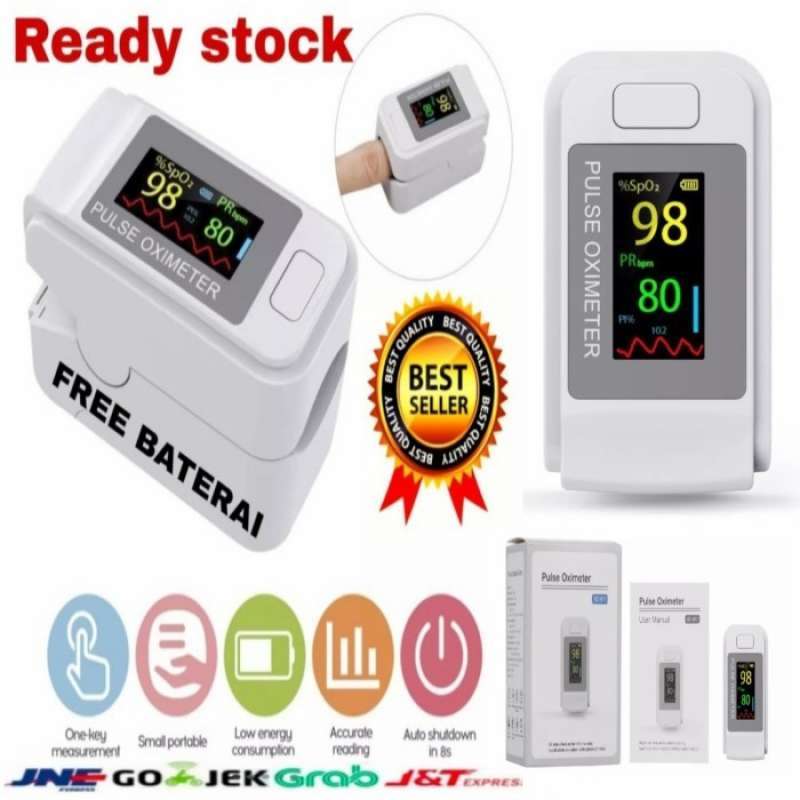 Promo Oximeter Fingertip Pulse Sp02 Oksigen Oximetry Alat Ukur Detak ...