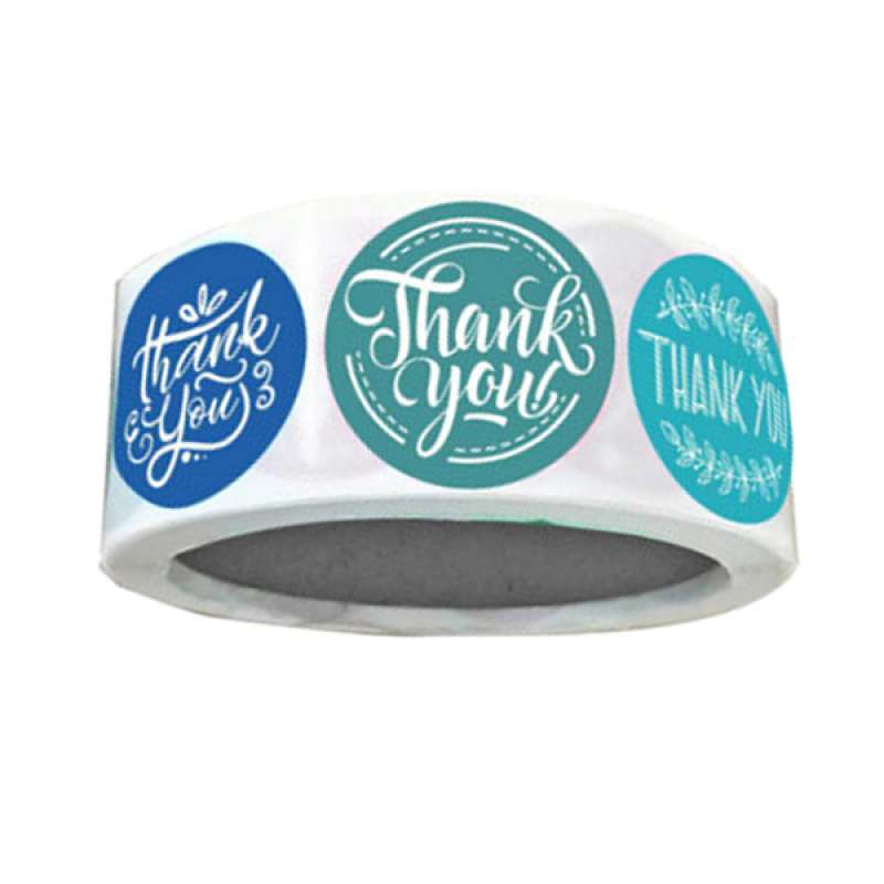 Jual 500x Per Roll Thank You Packaging Stickers Round Paper Seals ...