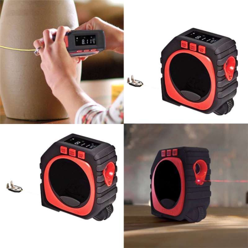 Promo 2Pcs 3 in 1 Digital Tape Measure String Mode, Sonic Mode & Roller ...
