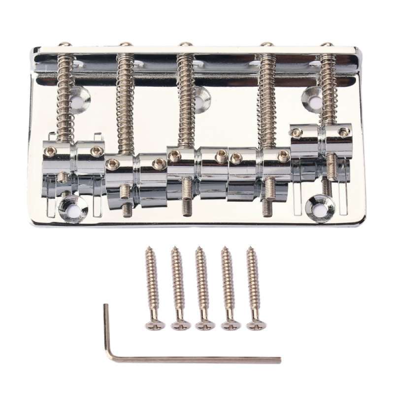Promo Sliver Metal 5 String Bass Saddle Bridge With Screw Wrench for ...