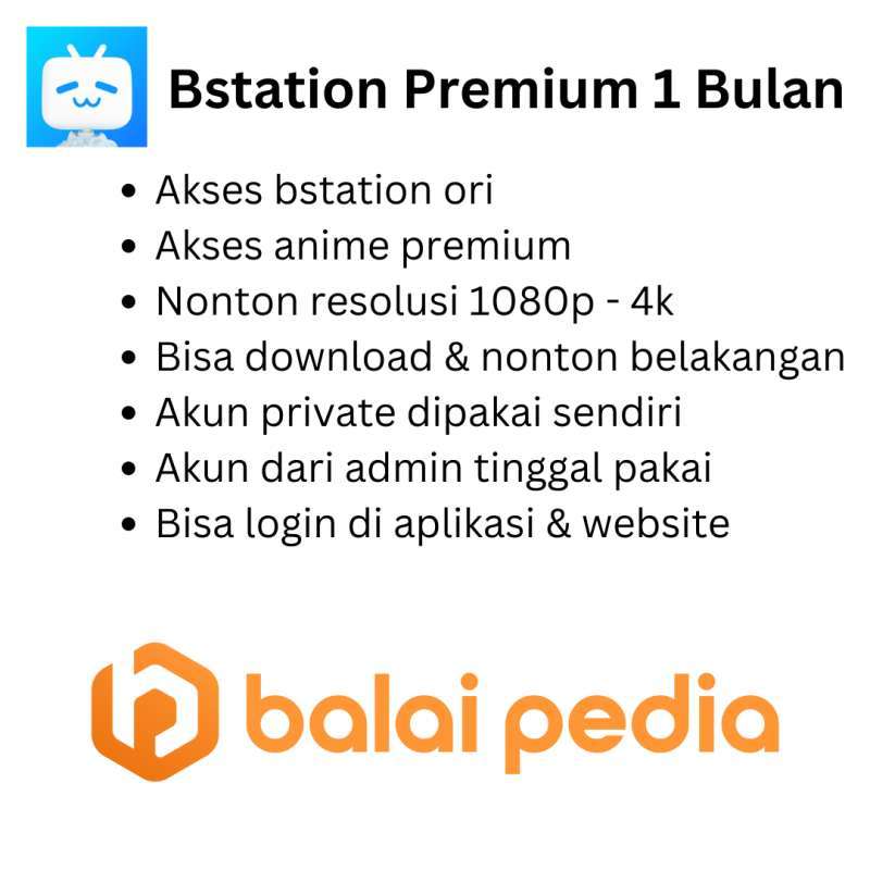 Promo Bstation Premium Private Diskon 10% di Seller Balai Pedia - Tanjungbalai Kota III, Kota