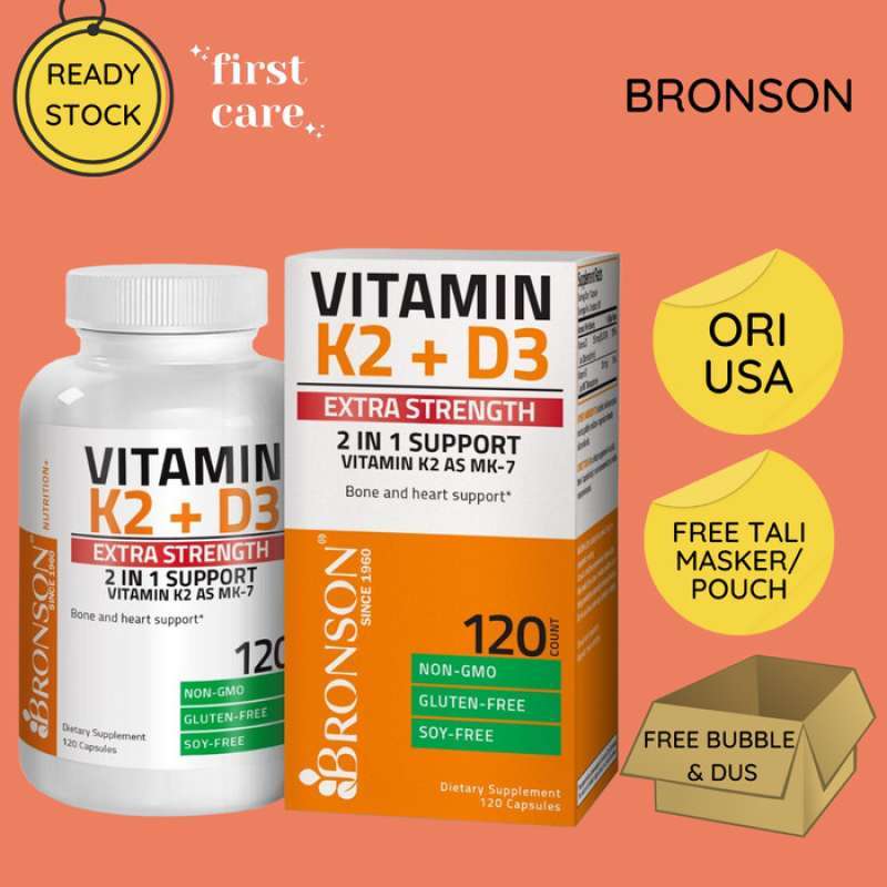 Jual Bronson Vitamin K2 Mk7 + D3 Extra Strength 10000 Iu Vit D3