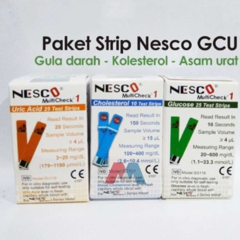 Jual Paket Refill Strip Nesco GCU Gula Asam Urat Cholesterol di Seller