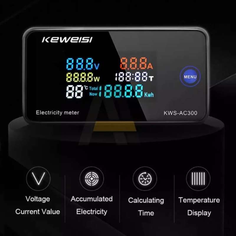 Jual Keweisi Kws Ac300 100a Ac 50-300v Watt Volt Ampere Kwh Energy ...