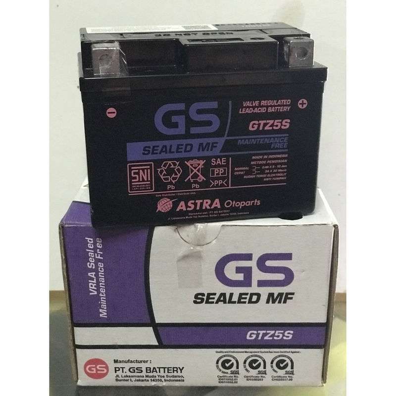 Jual Aki Motor Honda Beat GTZ5 GS Astra Original Accu kering Aki beat