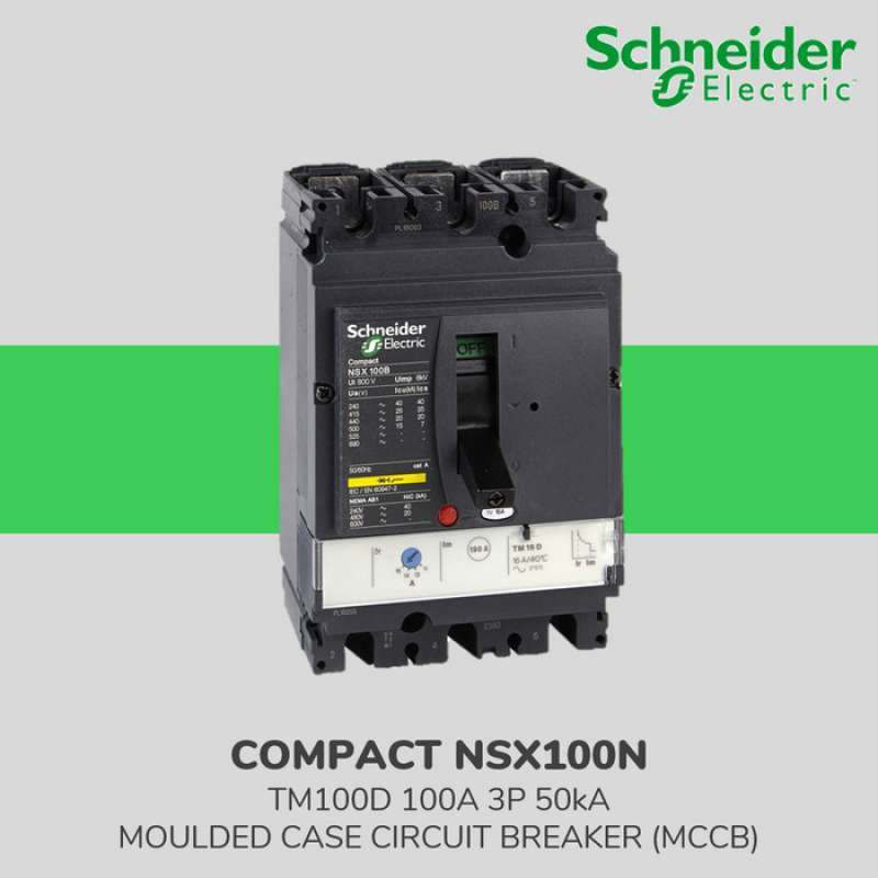 Promo Schneider Compact NSX100N Mccb 100A 3P 50Ka - LV429840 Diskon 23% ...