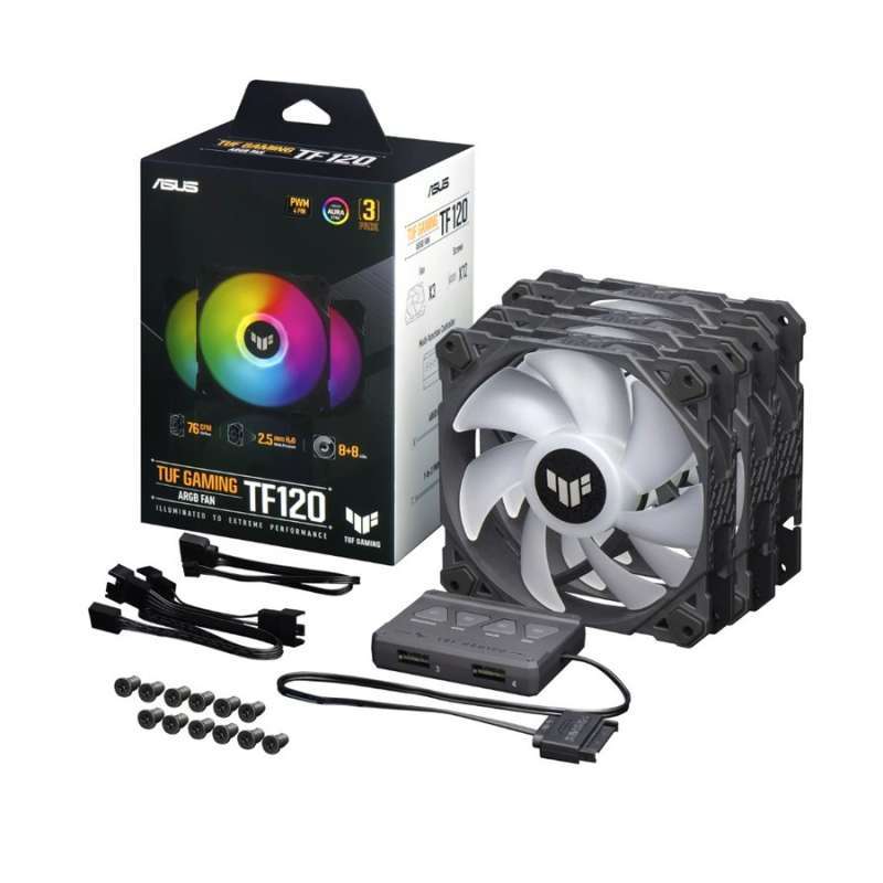 Jual ASUS TUF GAMING TF120 ARGB Chassis Fan Triple Pack with